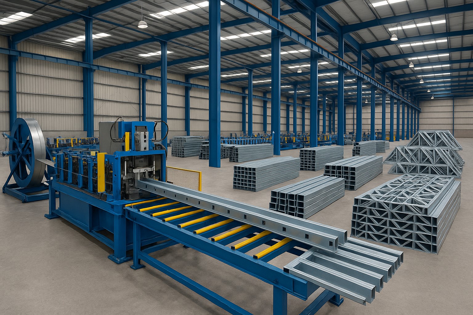 Steel building under construction